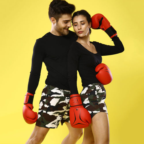Camouflage Print Similar Cotton Couple Boxers
