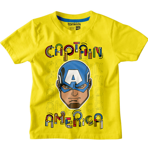 Captain America Yellow Boys Tshirt