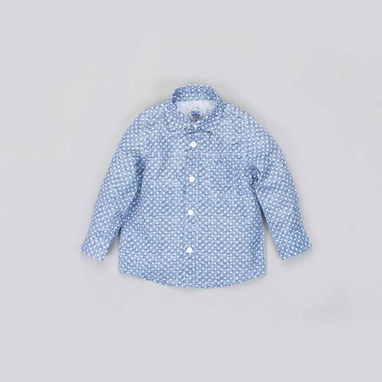 Father/Son Light blue printed denim shirt for boy