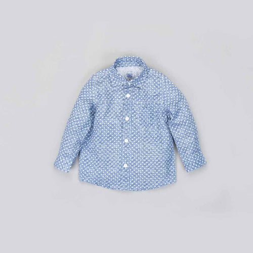 Father/Son Light blue printed denim shirt