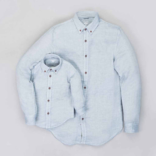 Father Son Grey Button down collar Full sleeve shirt