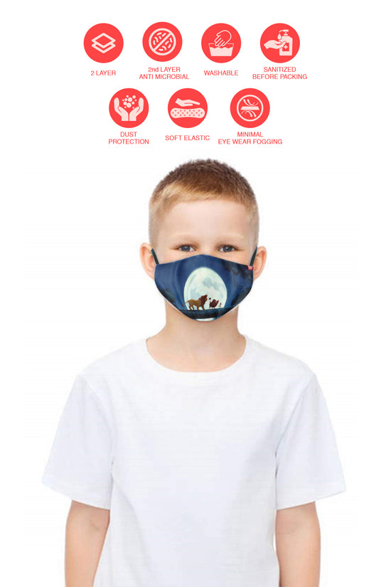 Kids Printed Protective Masks( Set Of 3)