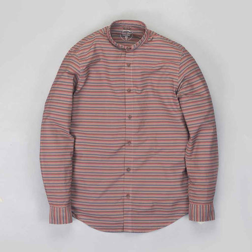 Brown Stripes Mandarin collar Father & Son Matching shirt