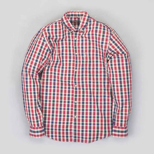 Red Blue Gingham Button Down Father-Son Shirts