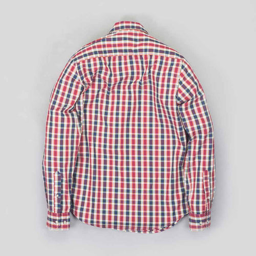 Red Blue Gingham Button Down Father-Son Shirts