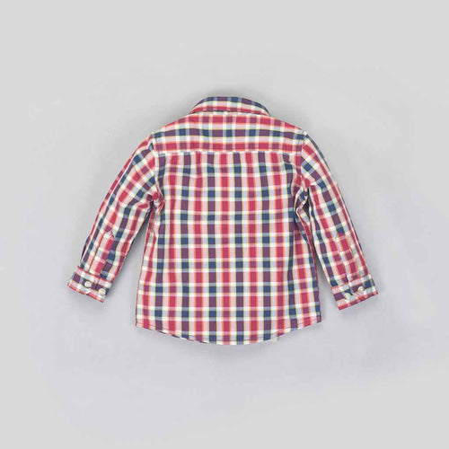 Red Blue Gingham Button Down Father-Son Shirts