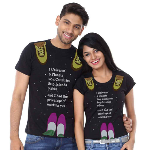 1 Universe 9 Planets Couple Tees