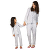 Soft Cotton Lapel With Pocket Bow Sleepwear Set For Mom & Daughter