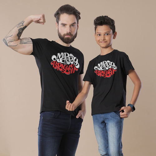 Bright And Merry Dad And Son Tees