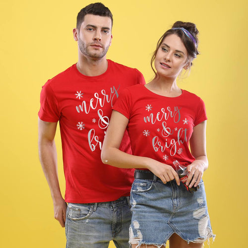 Festive Merry And Bright, Couple Tees