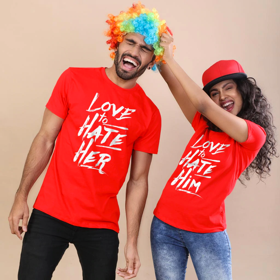 Love To Hate Her/Him Bro & Sis Tees