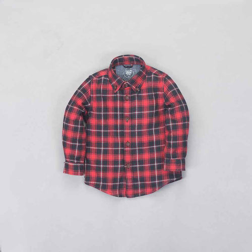 Scottish checks flannel full sleeve shirts for father son