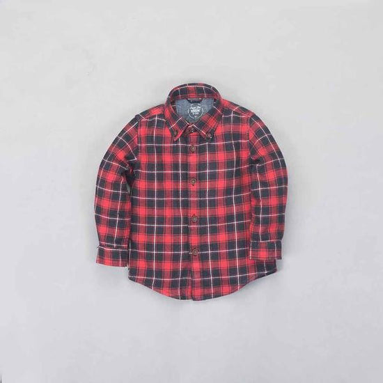 Scottish checks flannel full sleeve shirts for father son