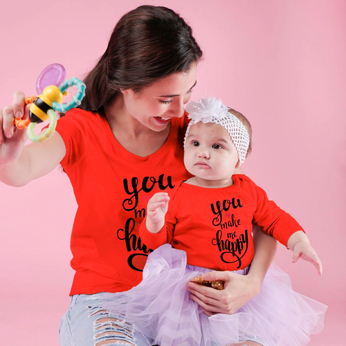 You Make Me Happy Mom Baby Bodysuit And Tees