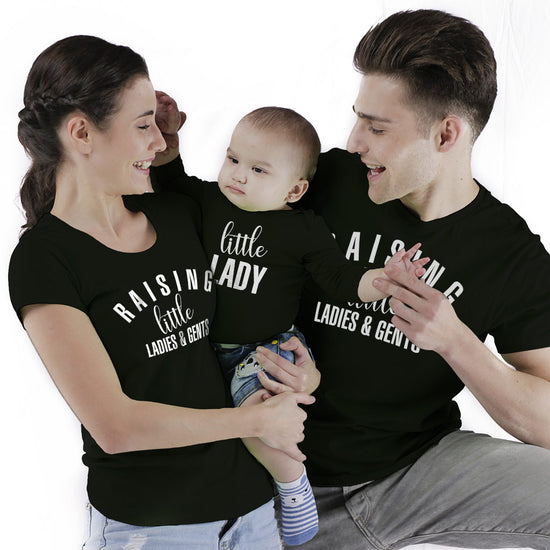 Raising Little Ladies And Gents, Matching Tee And Bodysuit For The Family