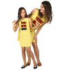 Yellow front slit long knitted top for mom daughter
