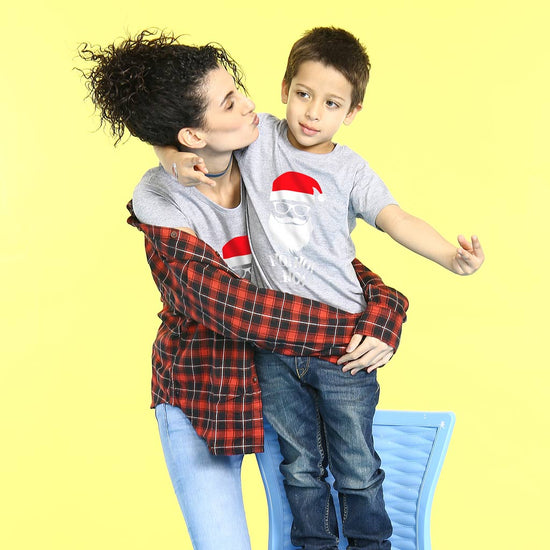 Ho Ho Ho Santa , Mom And Son Tees