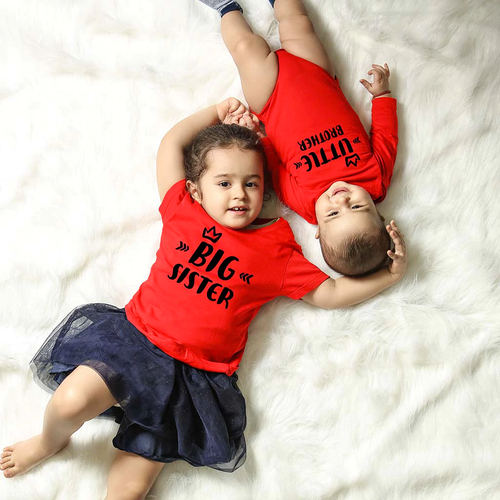 Big Sister, Little Brother, Matching Tee And Bodysuit For Sister And Baby Brother