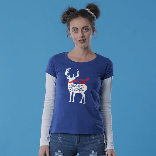 Christmas Reindeer, Single Women Tees