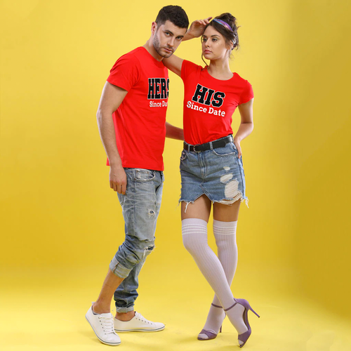 His-Hers, Matching Customisable Couples Tees