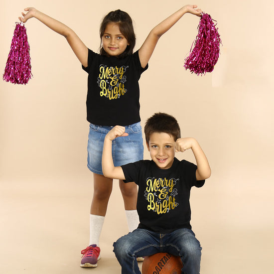 Merry And Bright Brother And Sister Tees