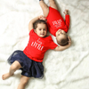 Big-Little(Red), Matching Bodysuit And Tee For Brother And Sister