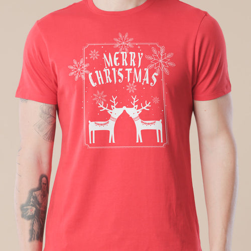 Merry Christmas reindeer print, Family tees