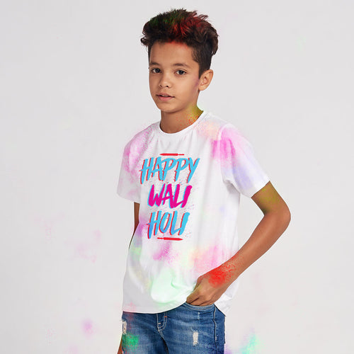 Happy Wali Holi Matching Tees For Son