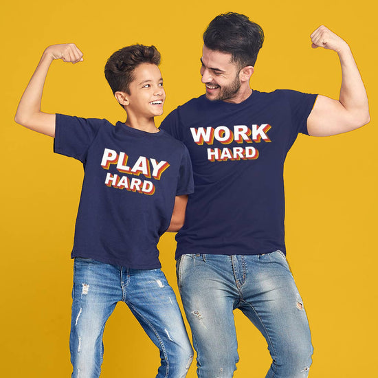 Work Hard/Play Hard, Matching Dad & Son Tees