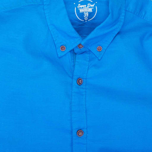 Father Son Button down Collar full sleeve blue shirt