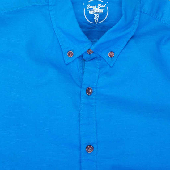 Father Son Button down Collar full sleeve blue shirt