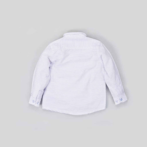 Mandarin Collar purple stripes white shirt for father son