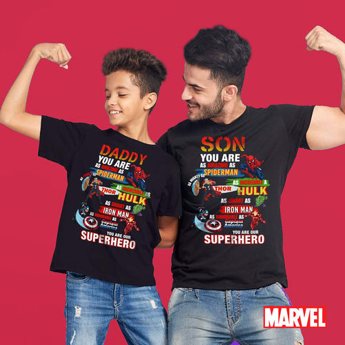 Daddy You Are SuperHero, Matching Dad & Son Tees