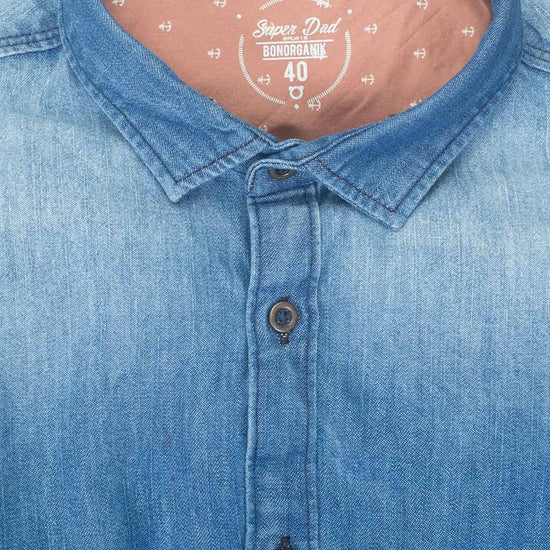 Father/Son Washed blue denim shirt