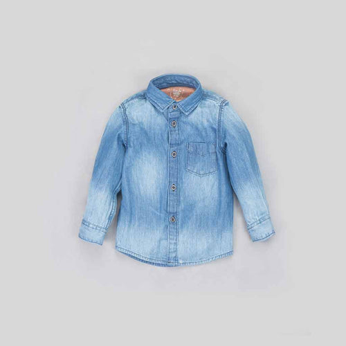 Father/Son Washed blue denim shirt