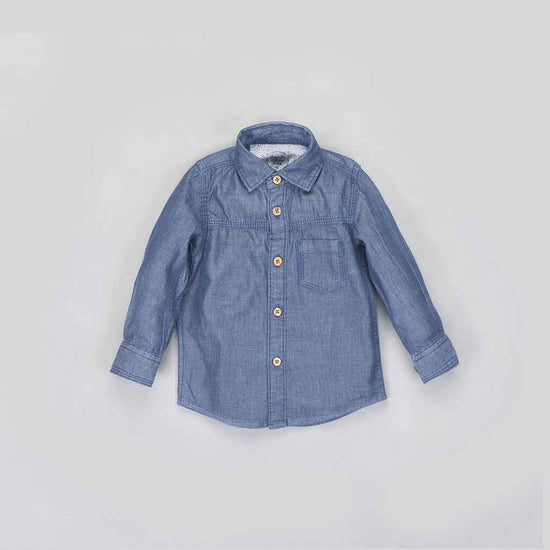 Father/Son Denim Washed Full Sleeve Shirt for Son