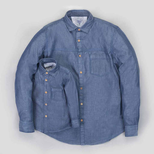 Father/Son Denim Washed Full Sleeve Shirt