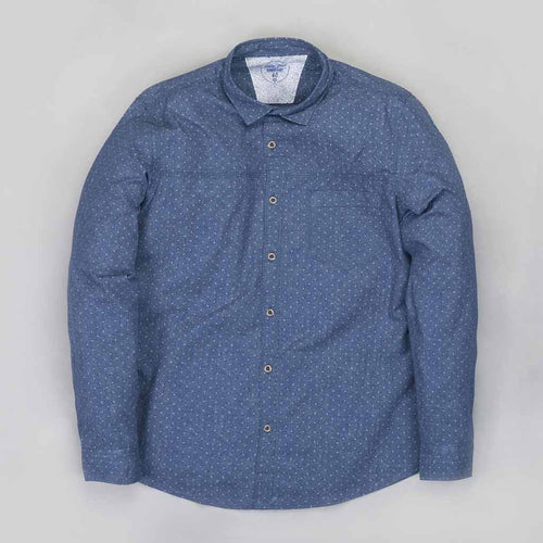 Father/Son Navy Blue Printed Denim shirt with metal button