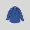 Blue Cotton Satin Mandarin collar Shirt For Father/Son for Son