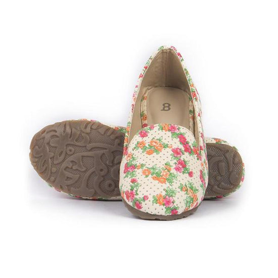 Kids Folk Floral Ballerinas
