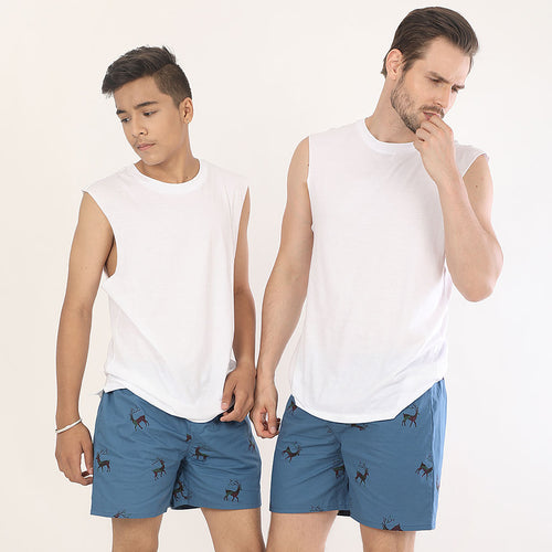 Antlers (Blue), Matching Boxers For Dad And Son