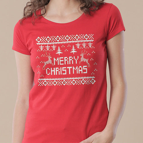 Festive Christmas Mom, Son And Daughter Tees