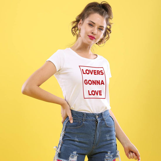 Just Want To Love, (White) Matching Couples Tees For Women