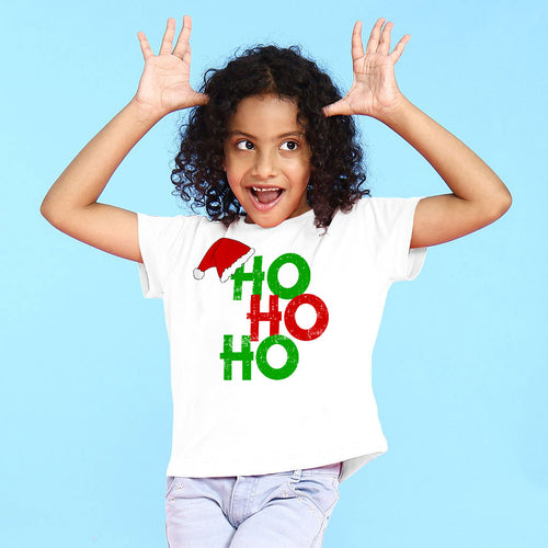 Ho Ho Ho, Santa Caps Mom And Daughter Tees