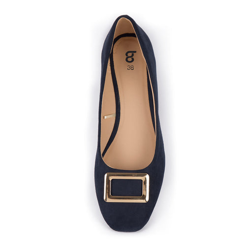 Navy Suede Matching Ballerinas For Mom And Daughter