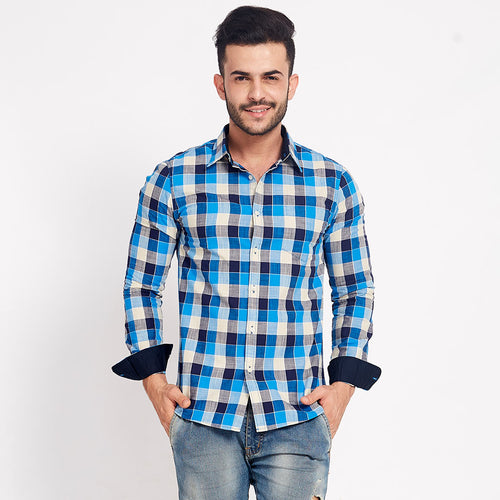 Blue And Chequered, Matching Shirts For Men