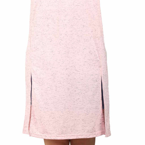 Pink Front Slit Long Knitted Top For Women