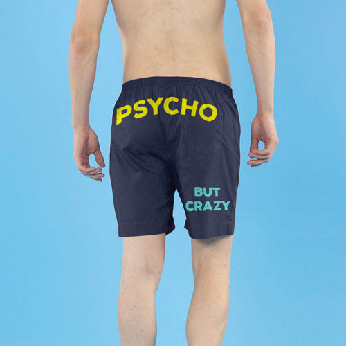 Psycho But Crazy (Navy Blue), Matching Couples Boxers