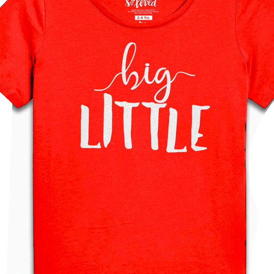 Big-Little(Red), Matching Bodysuit And Tee For Brother And Sister