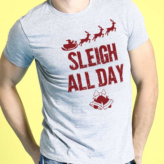 Sleigh All Day Dad And Son Tees